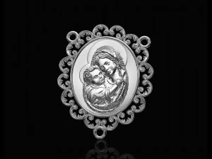 Ікона Марія з Ісусом для намиста та вервиці 3D Принт Модель