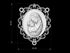 Icon Mary with Jesus for necklace and rosary Modelo de impresión 3D