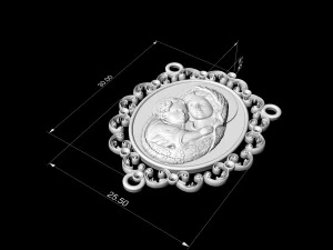 Ікона Марія з Ісусом для намиста та вервиці 3D Принт Модель