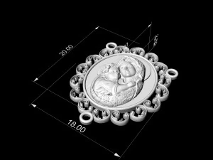 Ікона Марія з Ісусом для намиста та вервиці 3D Принт Модель