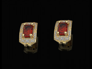 Rectangular cluster earrings 3D-Druckmodell