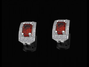 Rectangular cluster earrings Modelo de impresión 3D