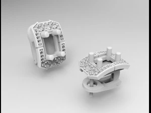 Rechthoekige clusteroorbellen 3D printmodel