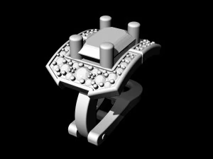 Rechthoekige clusteroorbellen 3D printmodel