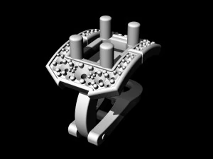 Rechthoekige clusteroorbellen 3D printmodel