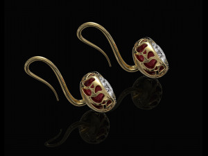 Enamel earrings with tall hook 3D Print Model