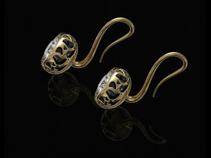 Enamel earrings with tall hook Modelo de impresión 3D