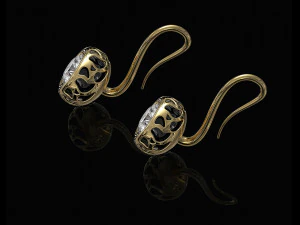 Enamel earrings with tall hook 3D Print Model