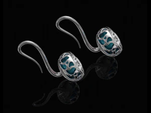 Enamel earrings with tall hook 3D Print Model