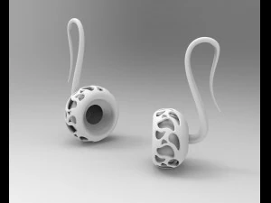 Enamel earrings with tall hook 3D Print Model