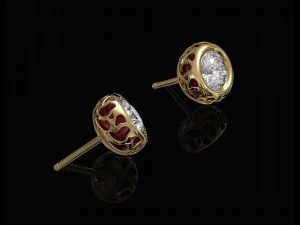Enamel earrings with tall hook 3D Print Model
