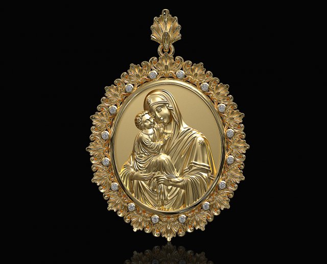 Mary mother pendant 3Dプリントモデル .c4d .max .obj .3ds .fbx .stl .blend 