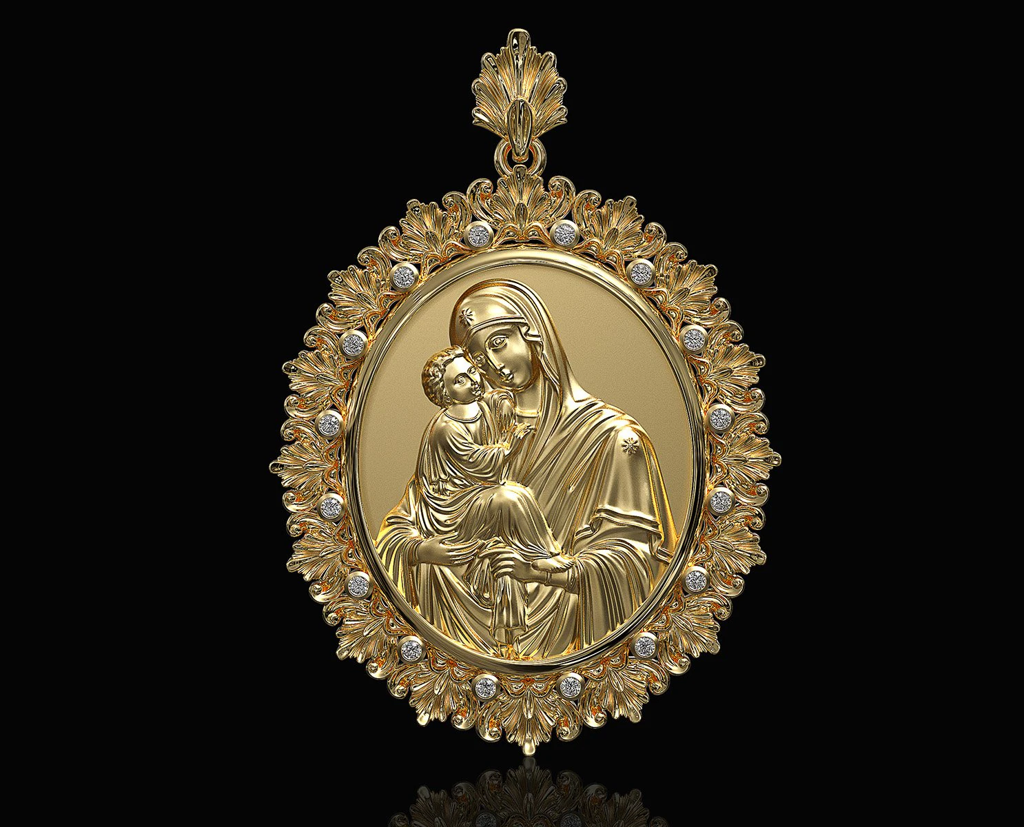 Mary mother pendant 3D Print Model .c4d .max .obj .3ds .fbx .stl .blend 