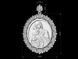 Mary mother pendant 3D Print Model