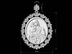 Mary mother pendant 3Dプリントモデル