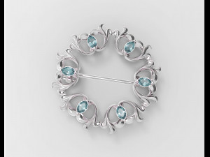 Pear stones brooch 3D Принт Модель