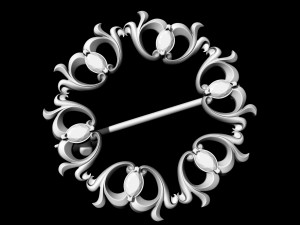 Pear stones brooch 3D Принт Модель