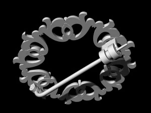 Spilla con pietre di pera Modello di stampa 3D