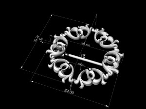 Pear stones brooch 3D Принт Модель