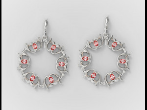Pear stones earrings 3D Принт Модель
