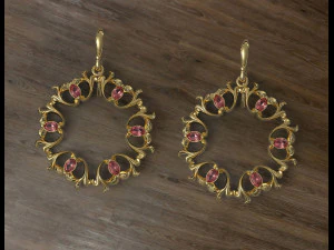 Pear stones earrings 3D Print Model