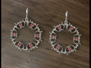 Pear stones earrings 3D Print Model