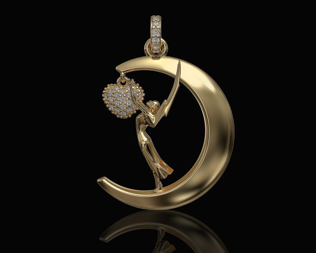 Emmy in love pendant 3D Принт Модель .c4d .max .obj .3ds .fbx .stl .blend 