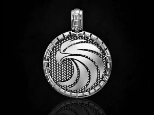 Кулон круглий орел-v2 3D Принт Модель