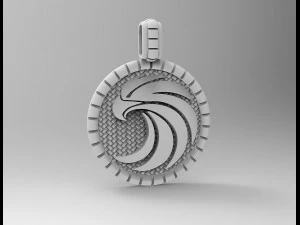 Кулон круглий орел-v2 3D Принт Модель