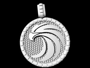 Round eagle pendant-v2 Model do druku 3D