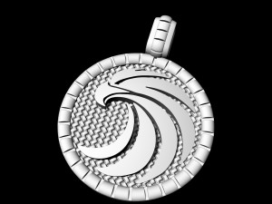 Round eagle pendant-v2 Model do druku 3D