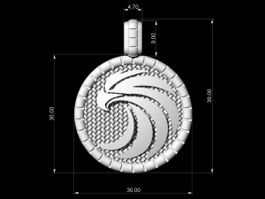Round eagle pendant-v2 Model do druku 3D