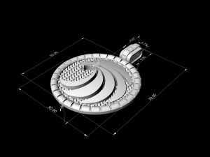 Round eagle pendant-v2 Model do druku 3D