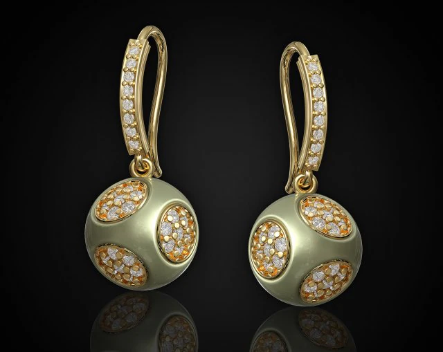 Сережки-кубики 3D Принт Модель .c4d .max .obj .3ds .fbx .stl .blend