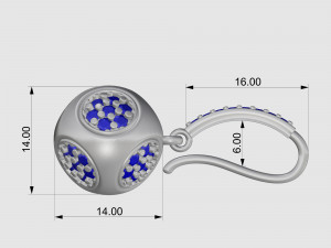 Cube of ball earrings 3D Print Model