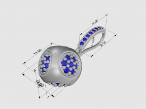 Cube of ball earrings 3D Print Model