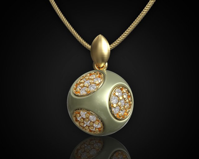 Cube of ball and Half ball pendants 3D प्रिंट मॉडल .c4d .max .obj .3ds .fbx .stl .blend 
