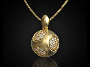 Cube of ball and Half ball pendants 3D Print Model