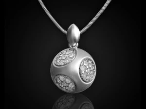 Cube of ball and Half ball pendants 3D Print Model