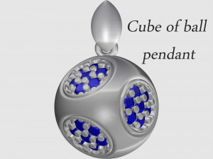 Cube of ball and Half ball pendants 3D प्रिंट मॉडल
