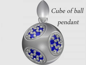 Cube of ball and Half ball pendants 3D Print Model