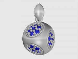 Cube of ball and Half ball pendants 3D Print Model