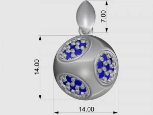 Cube of ball and Half ball pendants 3D Print Model