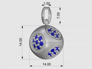 Cube of ball and Half ball pendants 3D प्रिंट मॉडल