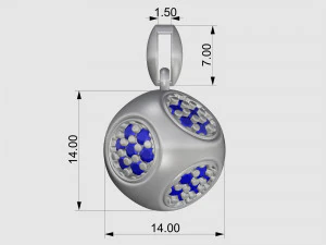 Cube of ball and Half ball pendants 3D Print Model