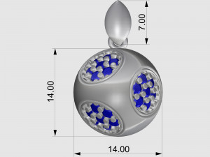 Cube of ball and Half ball pendants 3D प्रिंट मॉडल