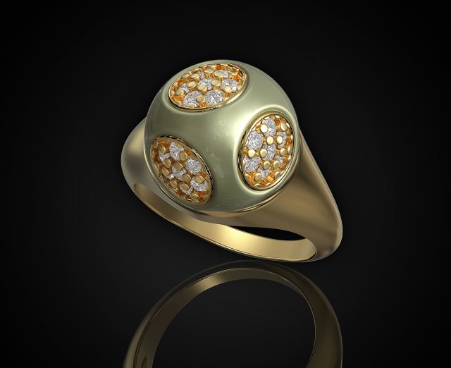 Half ball ring 3D Baskı Modeli .c4d .max .obj .3ds .fbx .stl .blend 