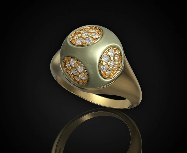 Напівкулькове кільце 3D Принт Модель .c4d .max .obj .3ds .fbx .stl .blend 