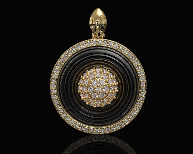 Swirl with central ball of gems pendant 3D-printmodel .c4d .max .obj .3ds .fbx .stl .blend 