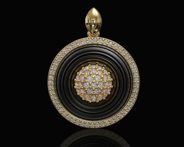 Вихор із центральною кулькою з дорогоцінних каменів 3D Принт Модель .c4d .max .obj .3ds .fbx .stl .blend 